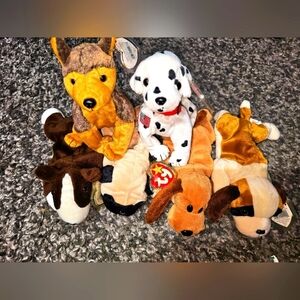 Vintage Ty Beanie Baby Lot - BNWTS Dog Lot of 6